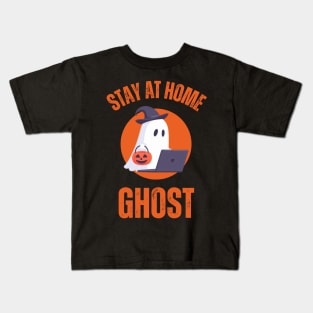 Stay at home ghost - remote work Halloween. Kids T-Shirt